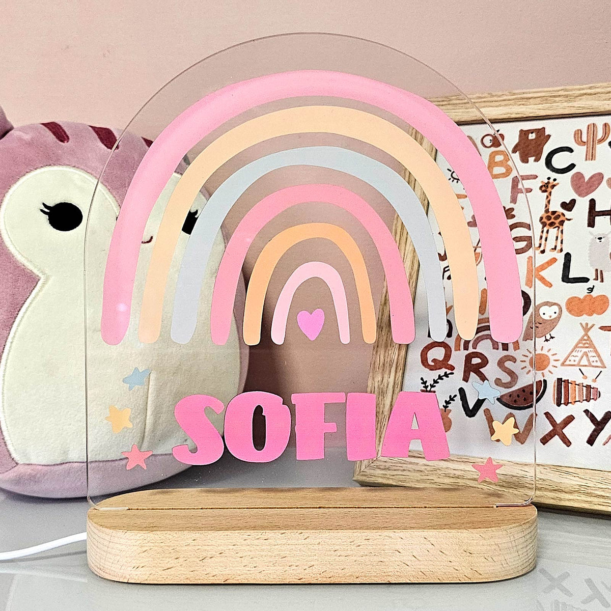 Pastelkleurige Regenboog Ledlamp - Bella Mia