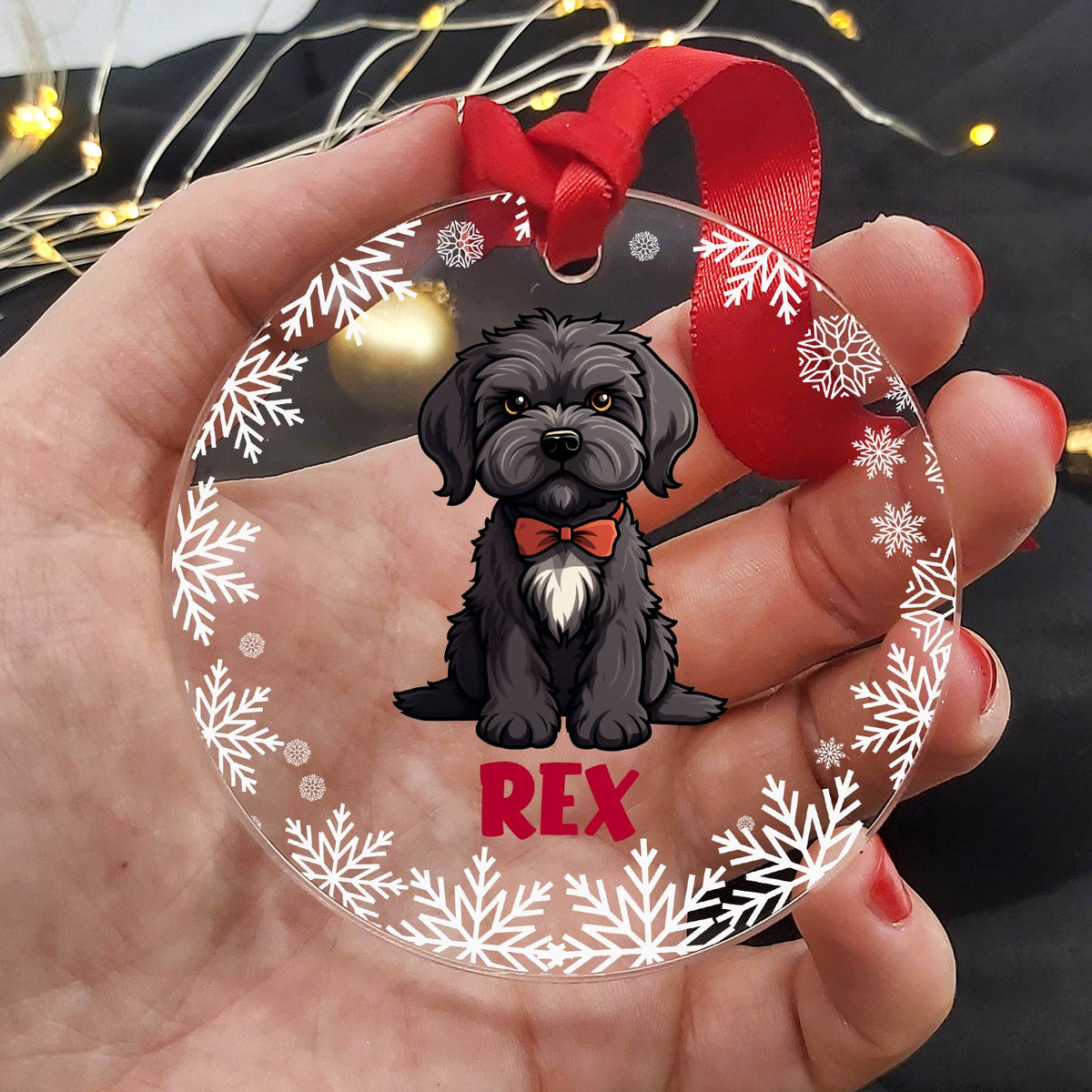 Hondenrassen met Namen Plexiglas Kerstbal