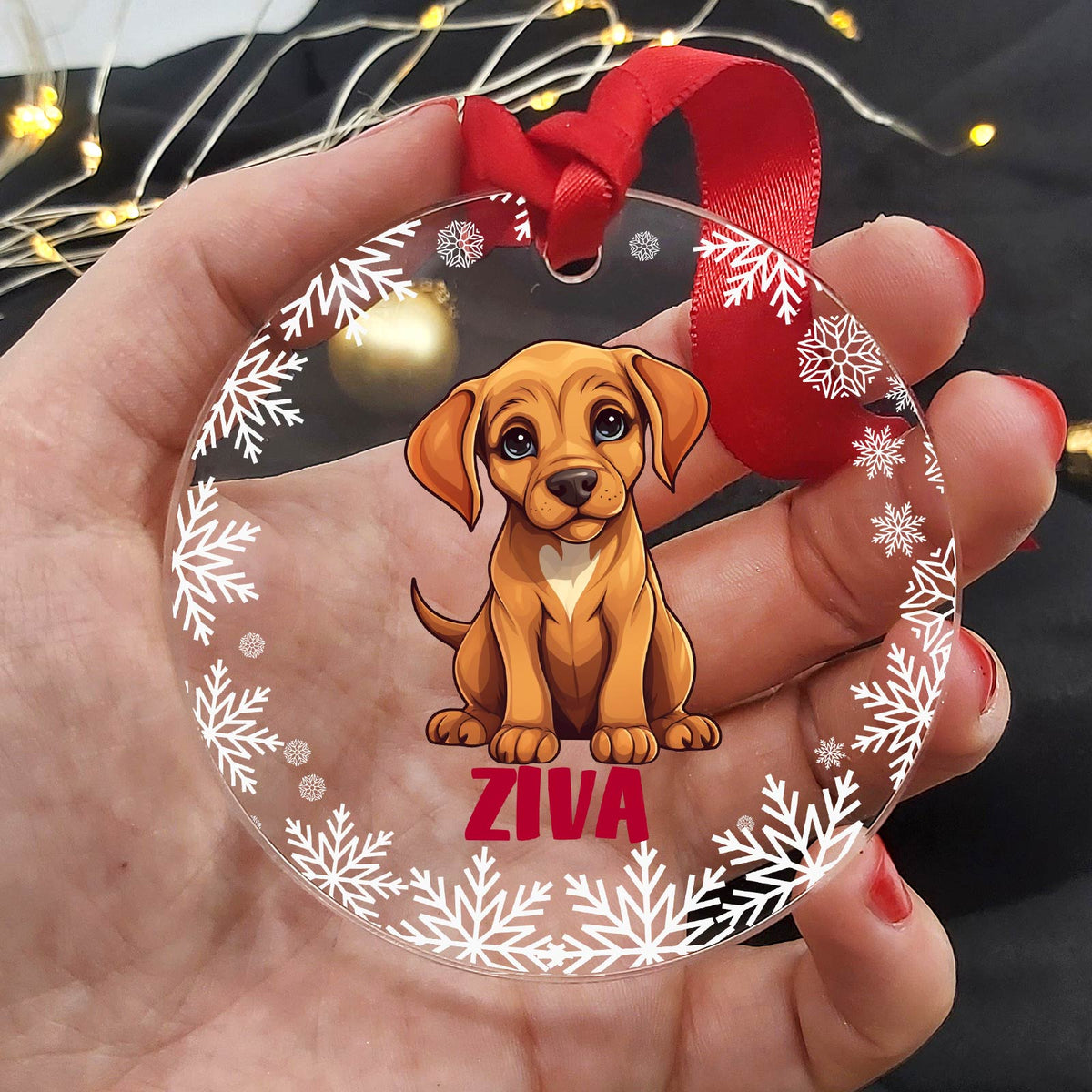 Hondenrassen met Namen Plexiglas Kerstbal