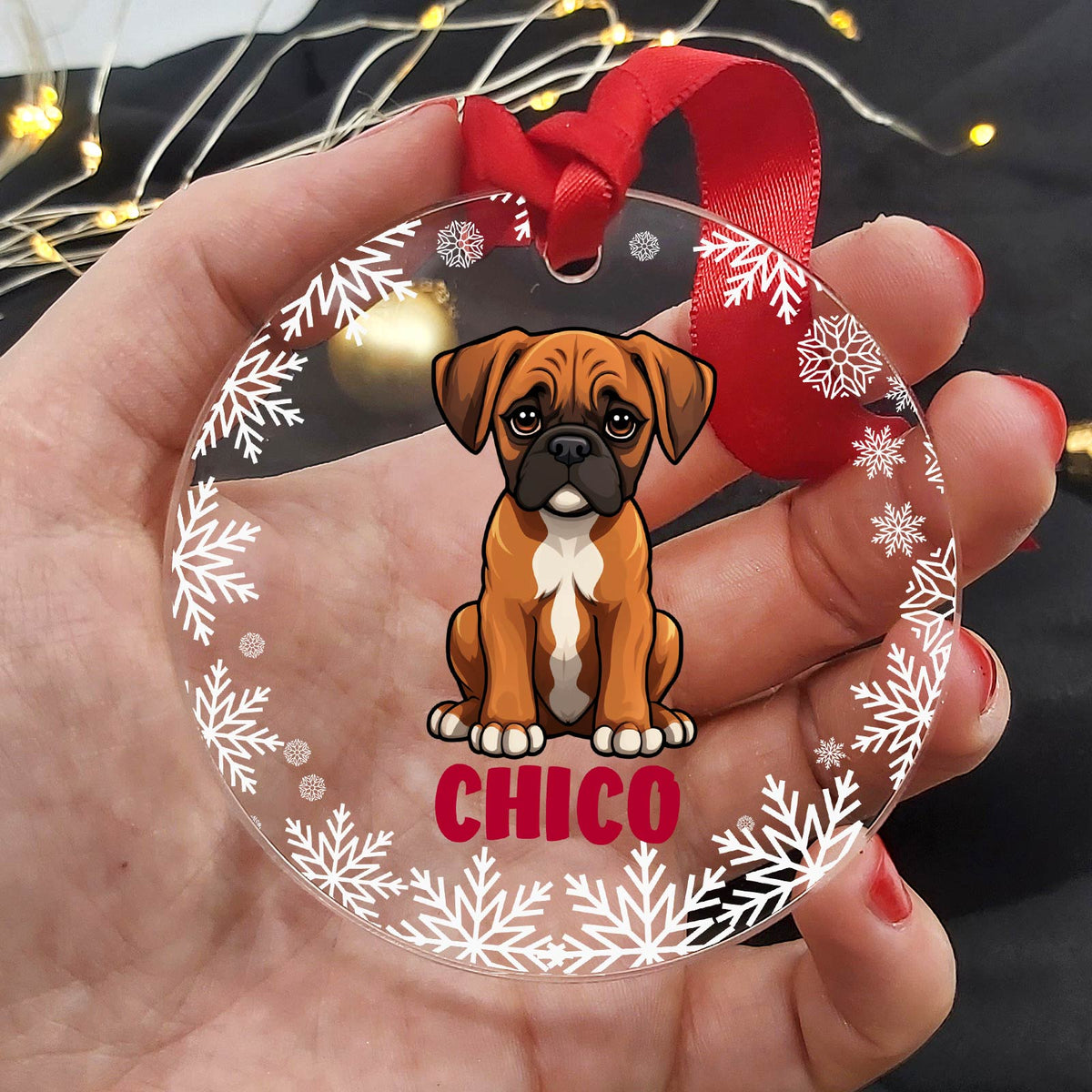 Hondenrassen met Namen Plexiglas Kerstbal