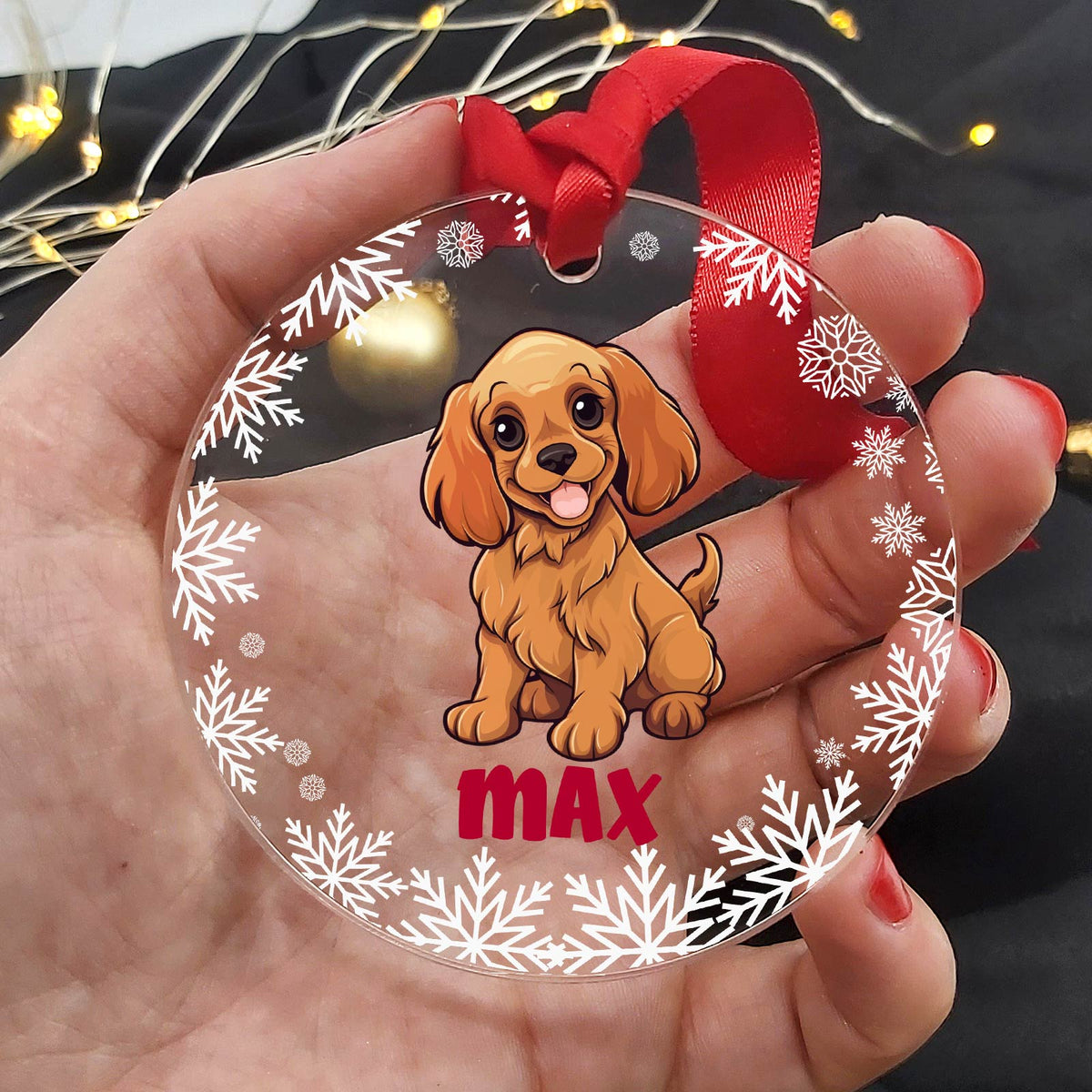 Hondenrassen met Namen Plexiglas Kerstbal