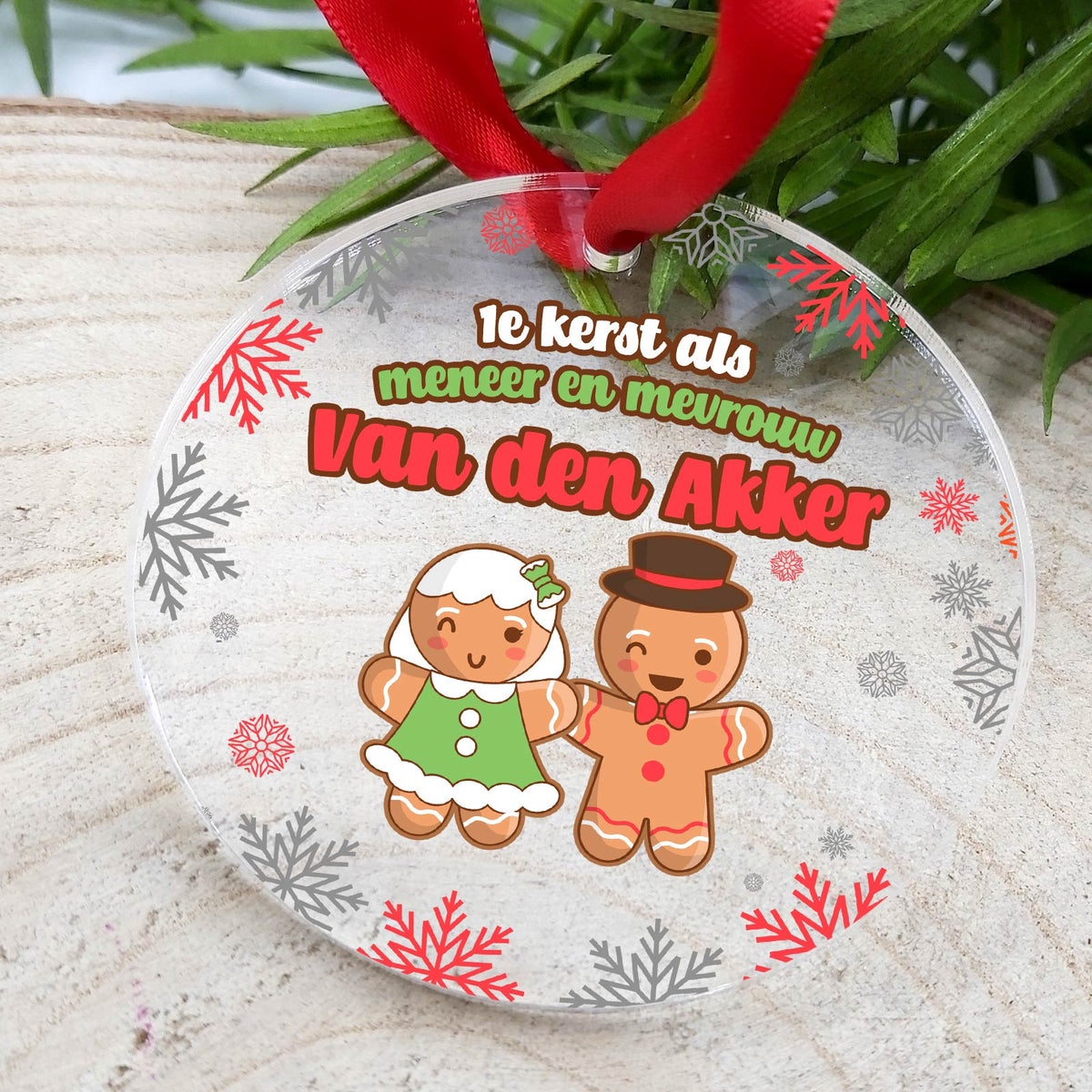 Kerstkoekjes: 1e kerst Getrouwd! - Plexiglas Kerstbal