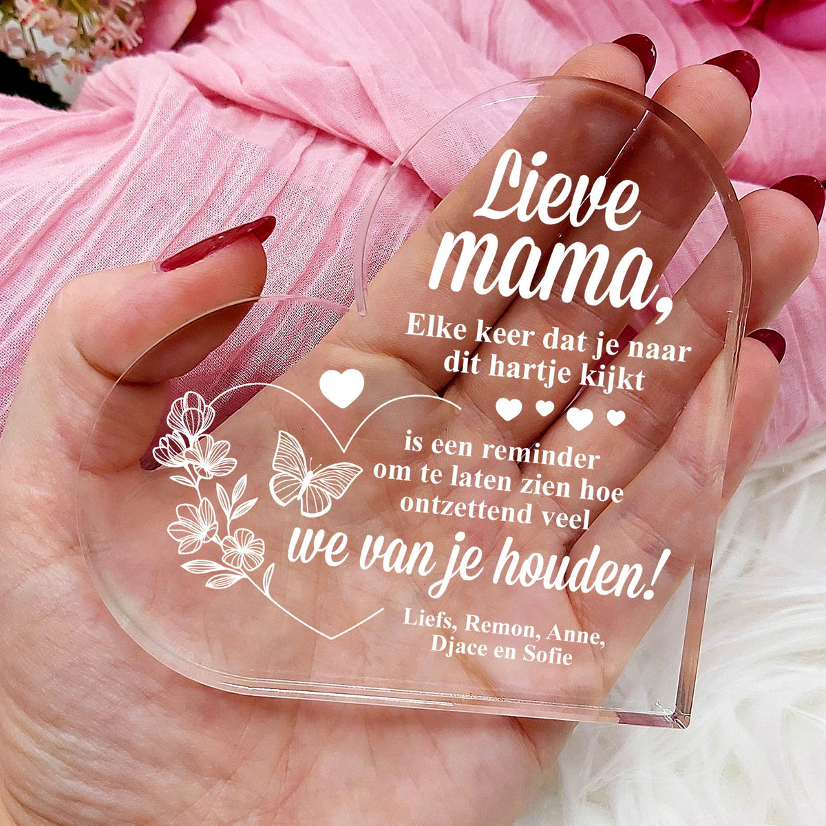 Reminder Hart Van Plexi Glas - Bella Mia