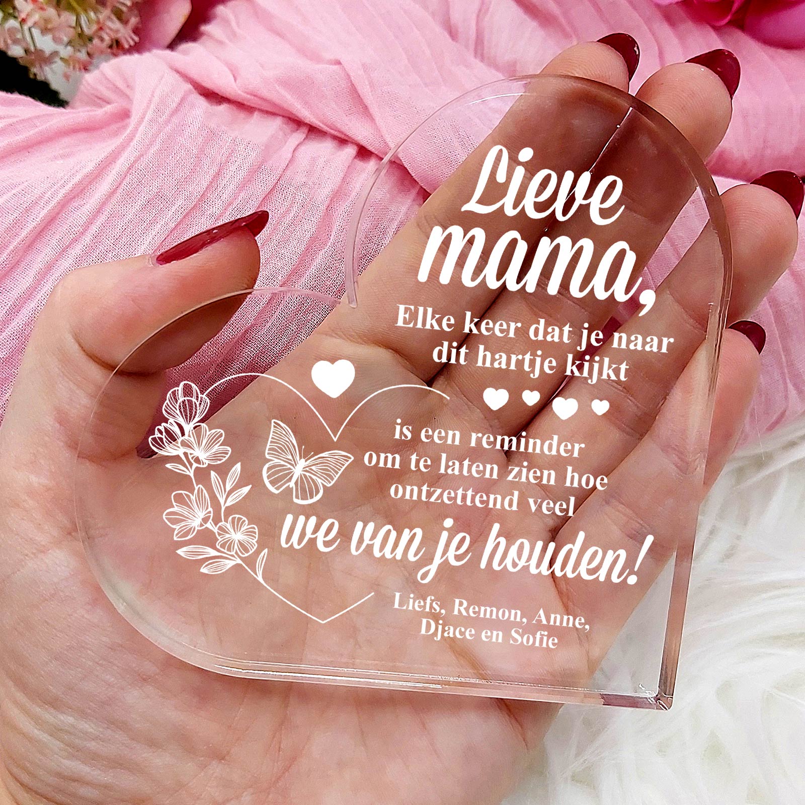 Reminder Hart Van Plexi Glas - Bella Mia