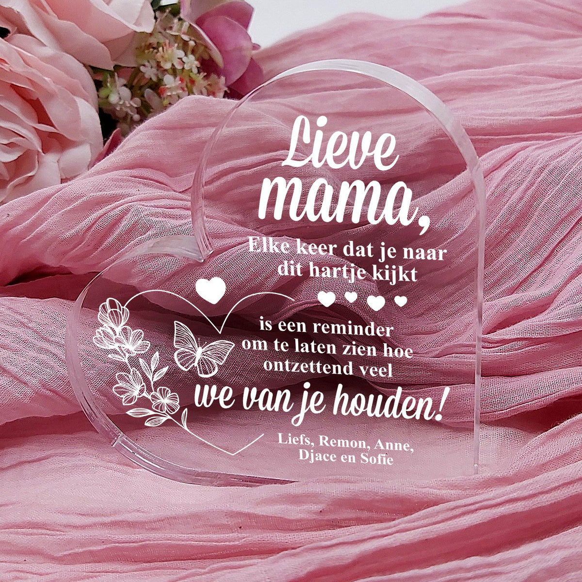 Reminder Hart Van Plexi Glas - Bella Mia