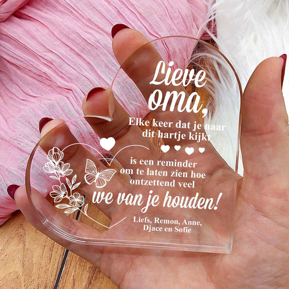 Reminder Hart Van Plexi Glas - Bella Mia