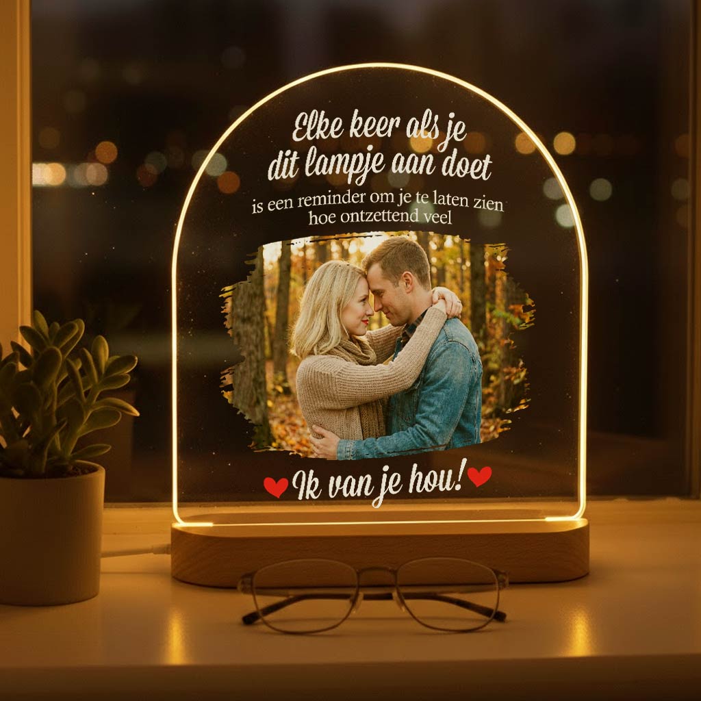 Reminder Liefdeslamp met foto - Bella Mia