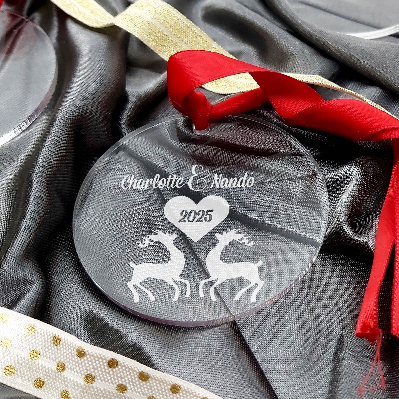 Rendieren Liefde Plexiglas Kerstbal - Bella Mia