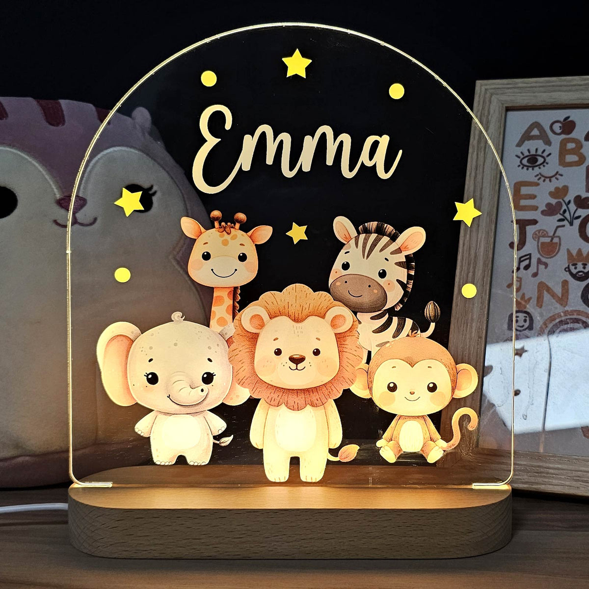 Safari Nachtlampje met eigen naam - Bella Mia
