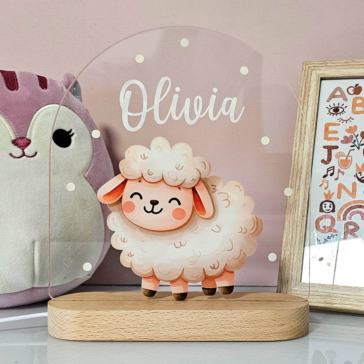 Schaap - Nachtlampje met eigen naam - Bella Mia