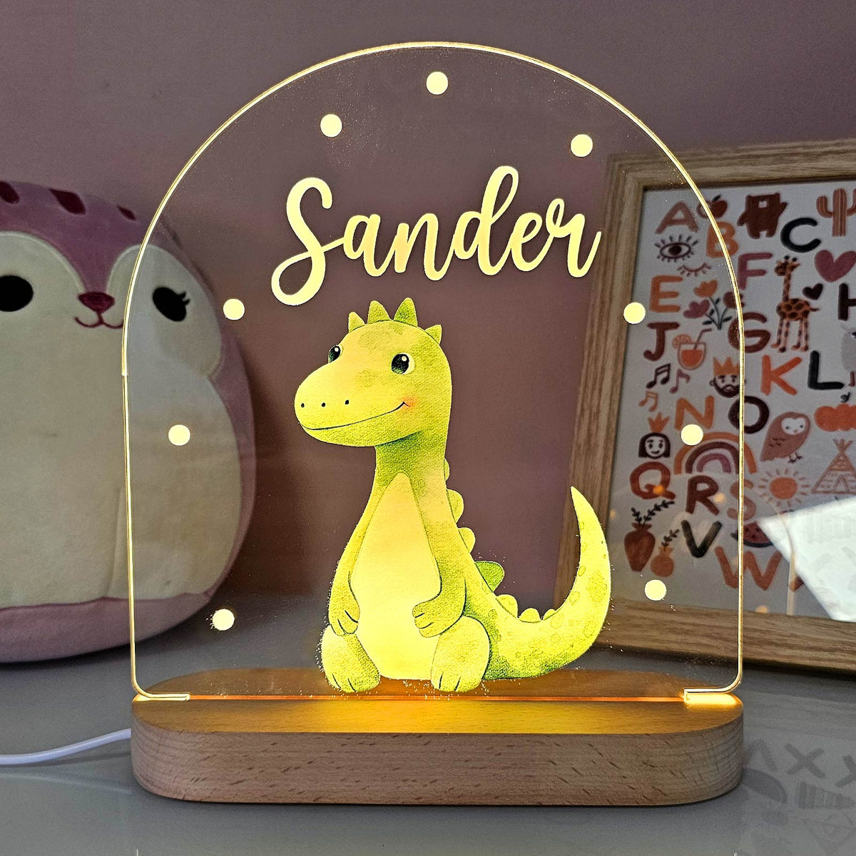 Schattig Dierennachtlampje met eigen naam - Bella Mia