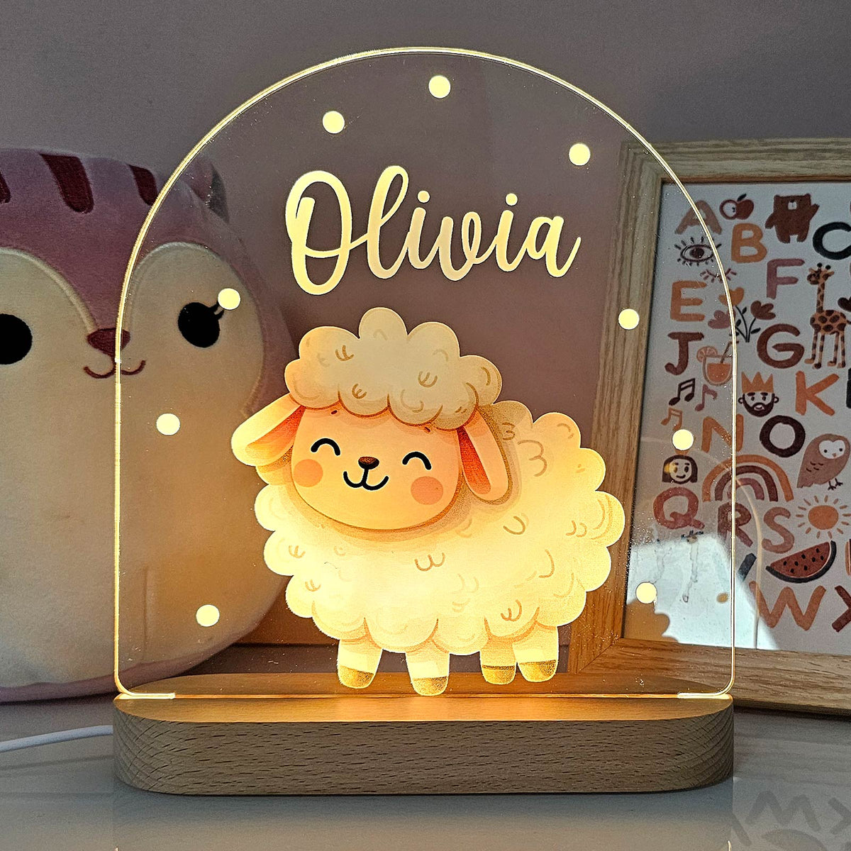 Schattig Dierennachtlampje met eigen naam - Bella Mia