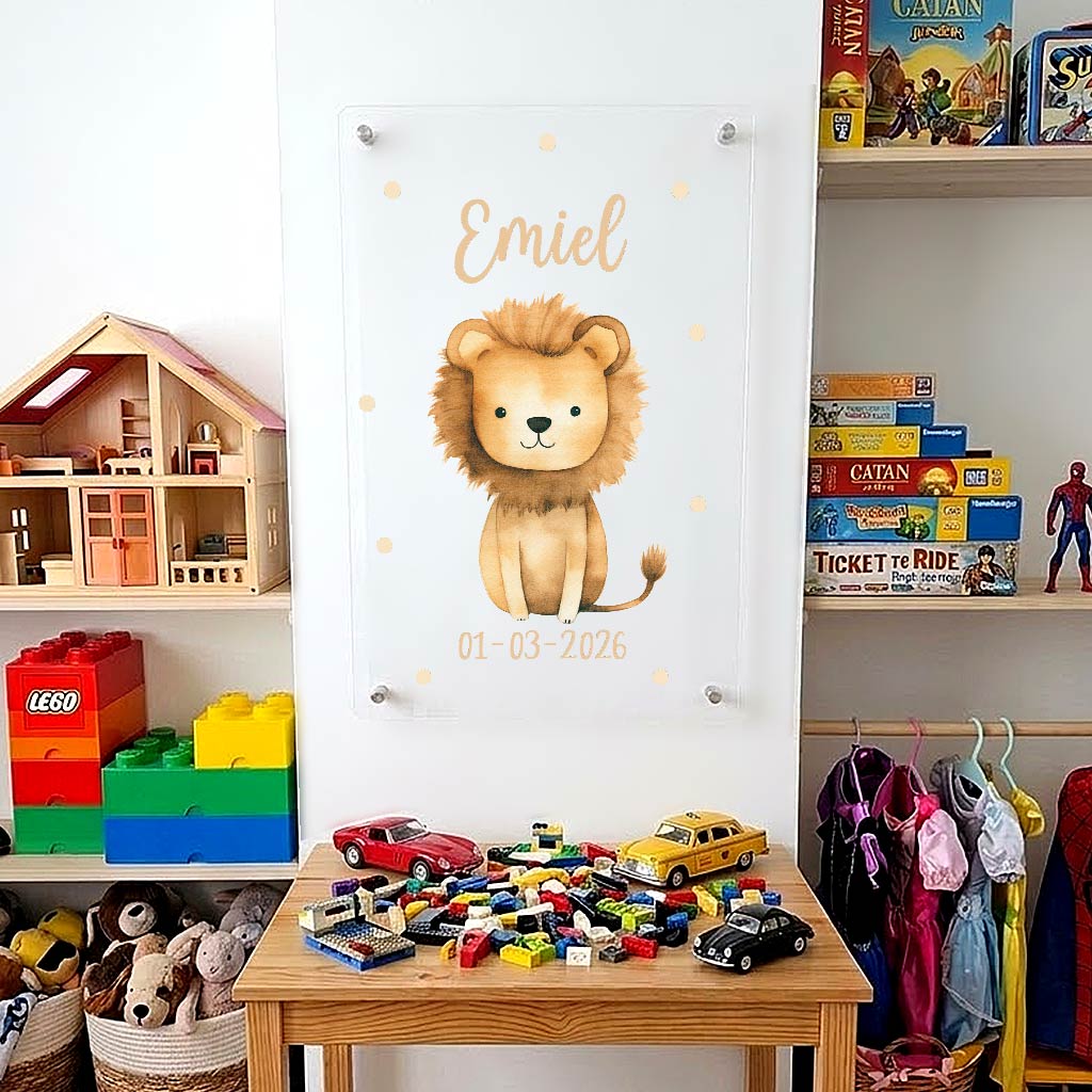 Schattige Dierenprint - Muurdeco op plexiglas - Bella Mia