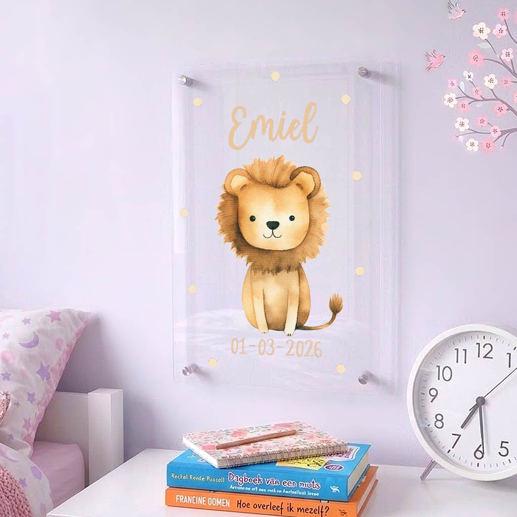 Schattige Dierenprint - Muurdeco op plexiglas - Bella Mia