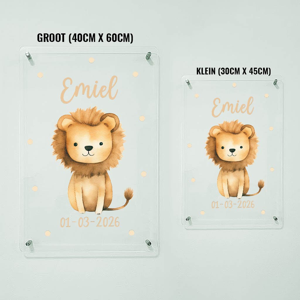 Schattige Dierenprint - Muurdeco op plexiglas - Bella Mia