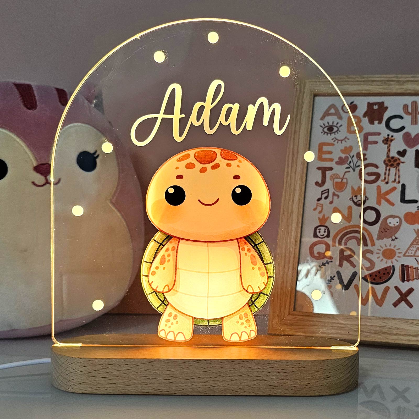 Schildpad - Nachtlampje met eigen naam - Bella Mia
