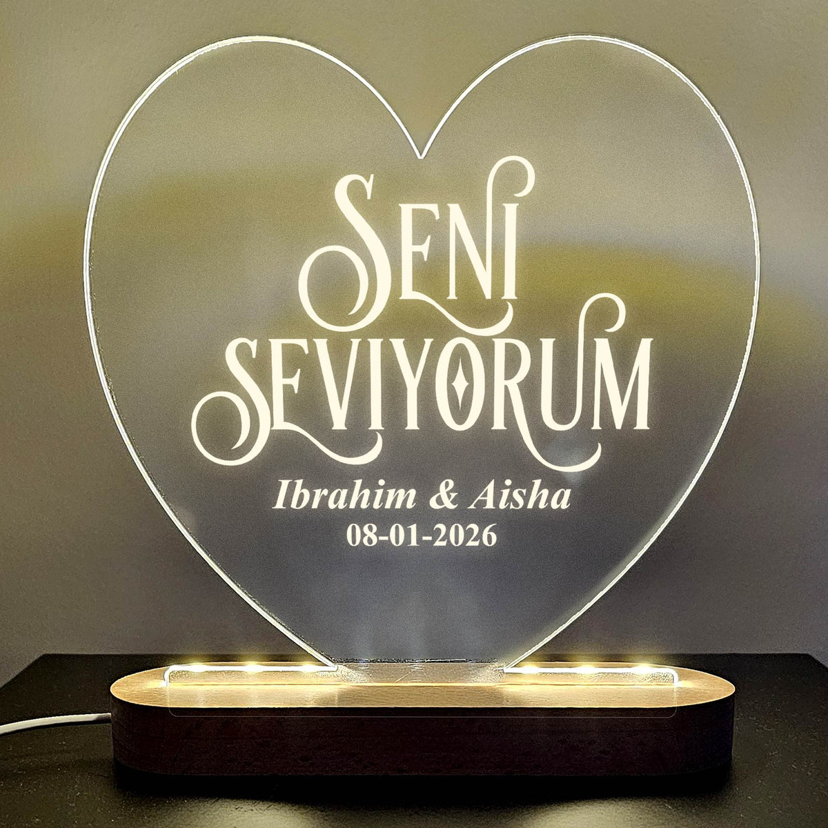 Seni seviyorum - Ledlamp - Bella Mia