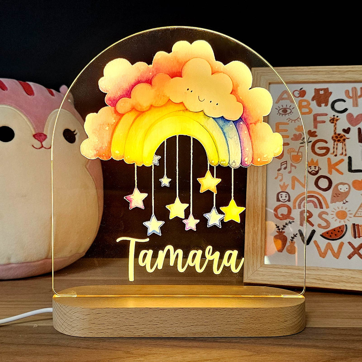 Slaap Zacht - Nachtlampje met eigen naam - Bella Mia