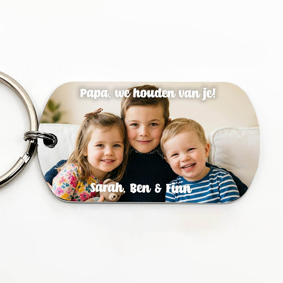 Sleutelhanger met foto en eigen tekst! - Bella Mia
