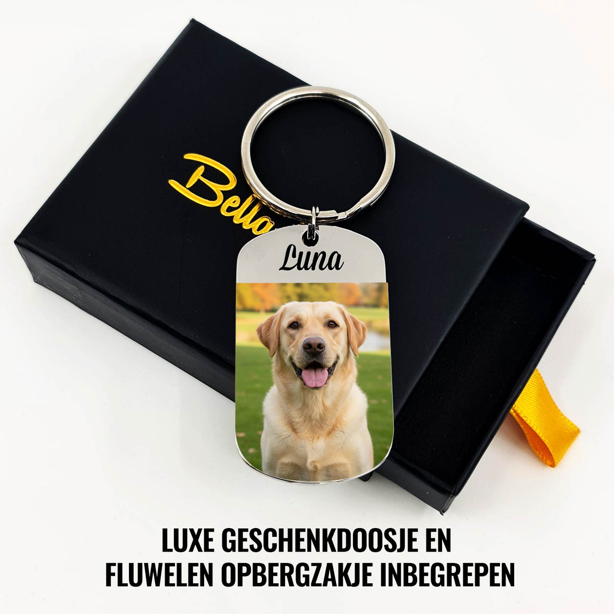 Sleutelhanger met foto van jouw hond of kat - Bella Mia