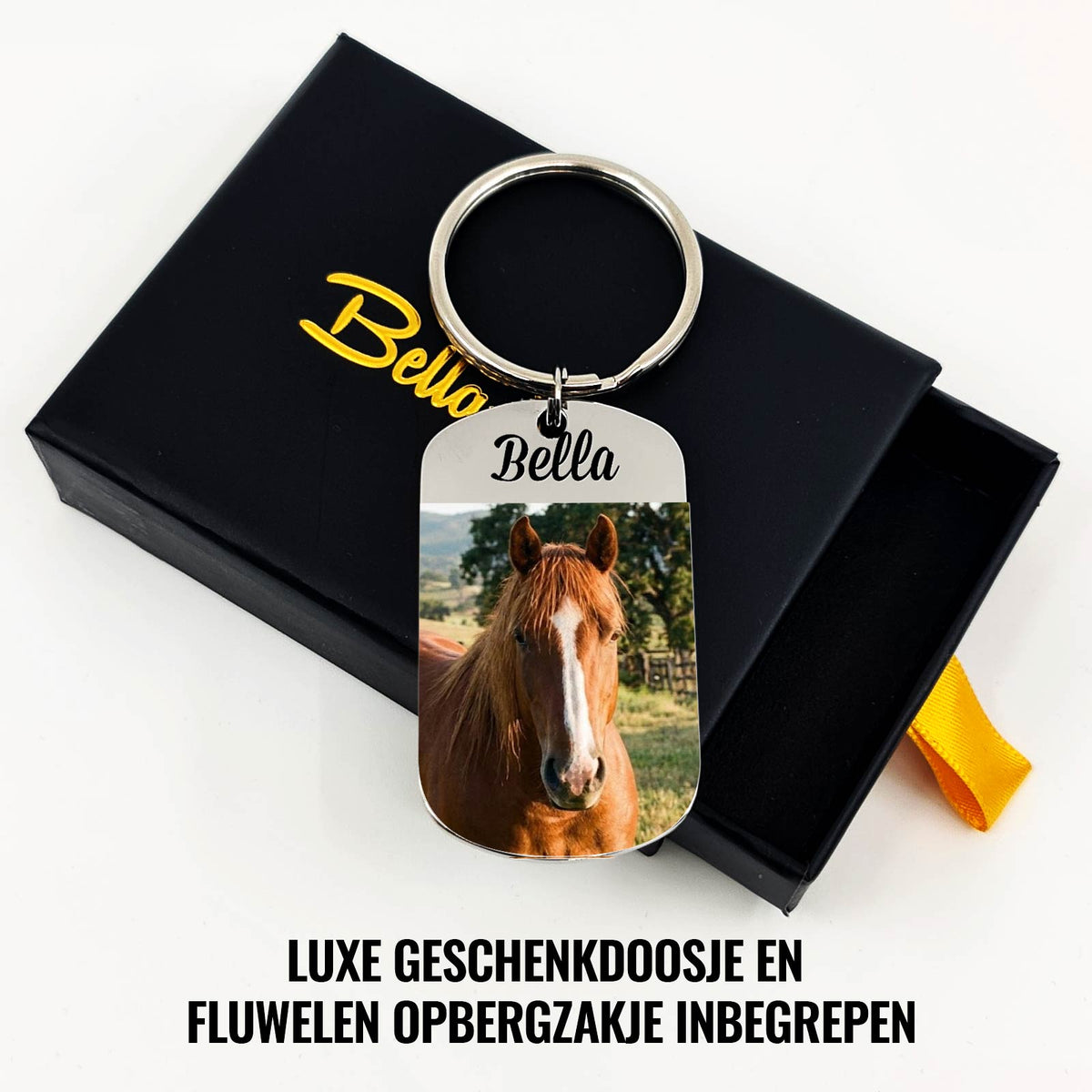 Sleutelhanger met foto van jouw Paard - Bella Mia