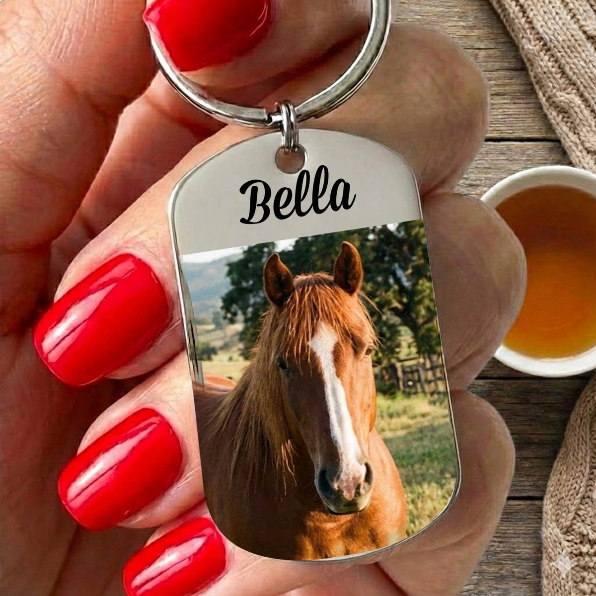 Sleutelhanger met foto van jouw Paard - Bella Mia