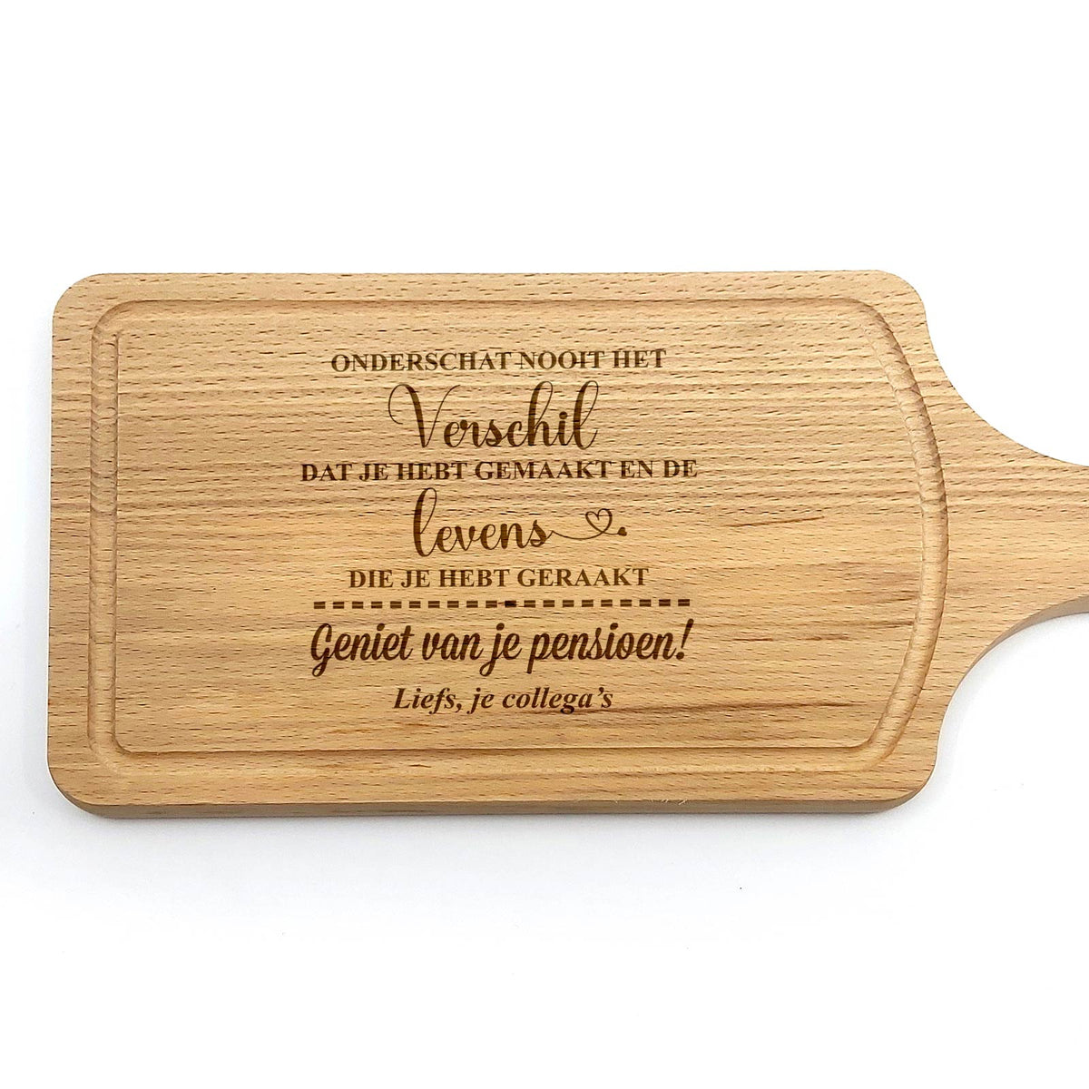 Snijplank - Cadeau pensioen collega! - Bella Mia