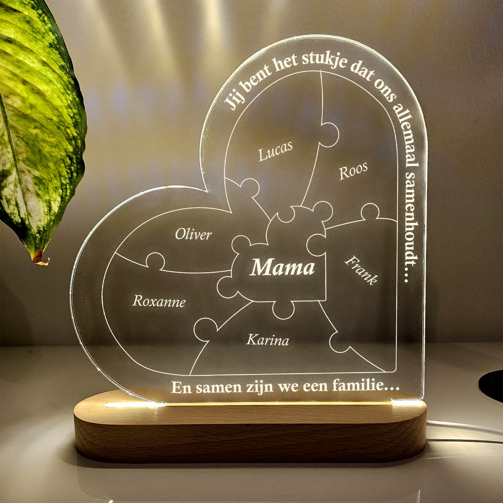 Stukje dat ons samenhoudt - Hart Ledlamp - Bella Mia