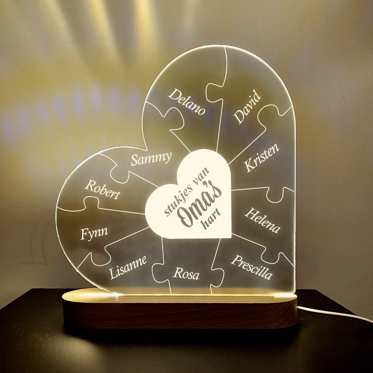 Stukjes Van Oma&#39;s/Mama&#39;s Hart Ledlamp - Bella Mia
