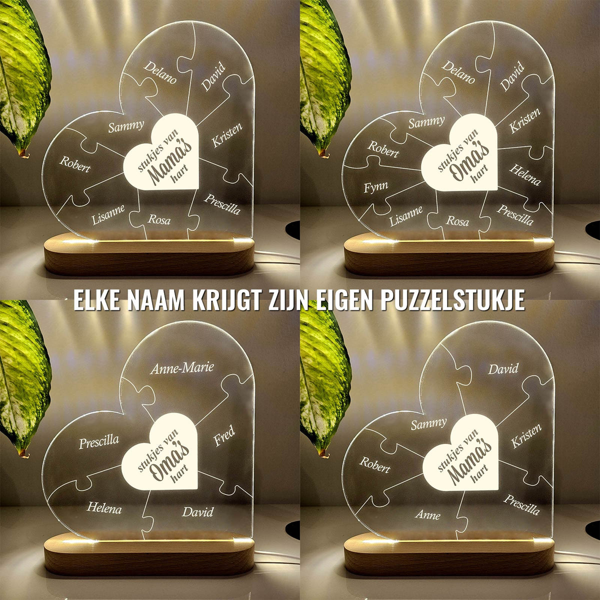 Stukjes Van Oma&#39;s/Mama&#39;s Hart Ledlamp - Bella Mia