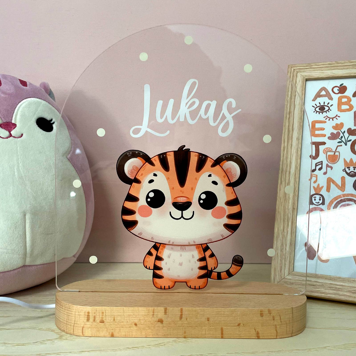 Tijger - Nachtlampje met eigen naam - Bella Mia
