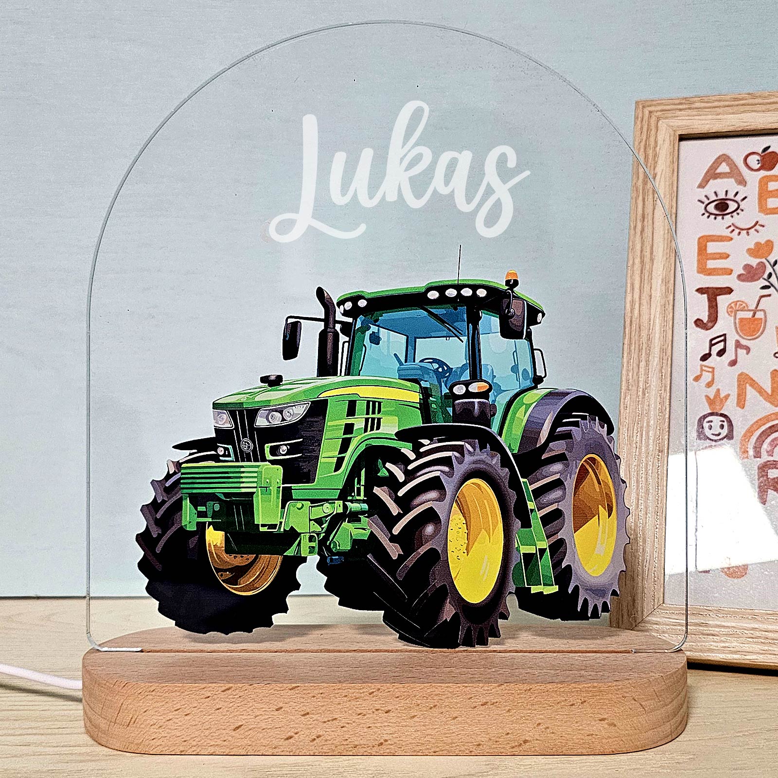 Tractor - Nachtlampje met eigen naam - Bella Mia