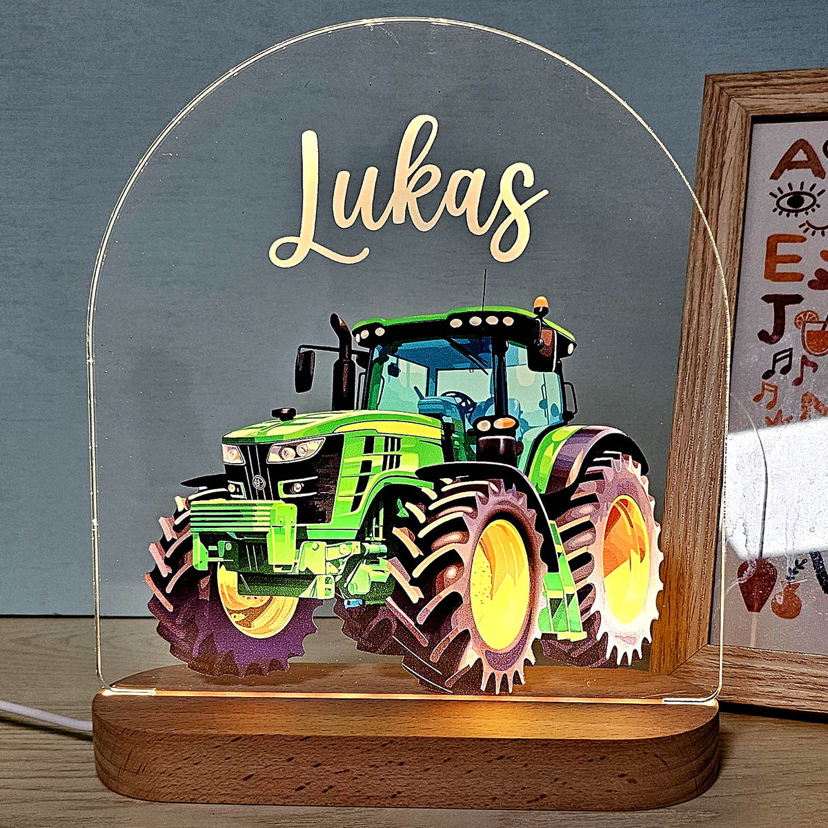 Tractor - Nachtlampje met eigen naam - Bella Mia