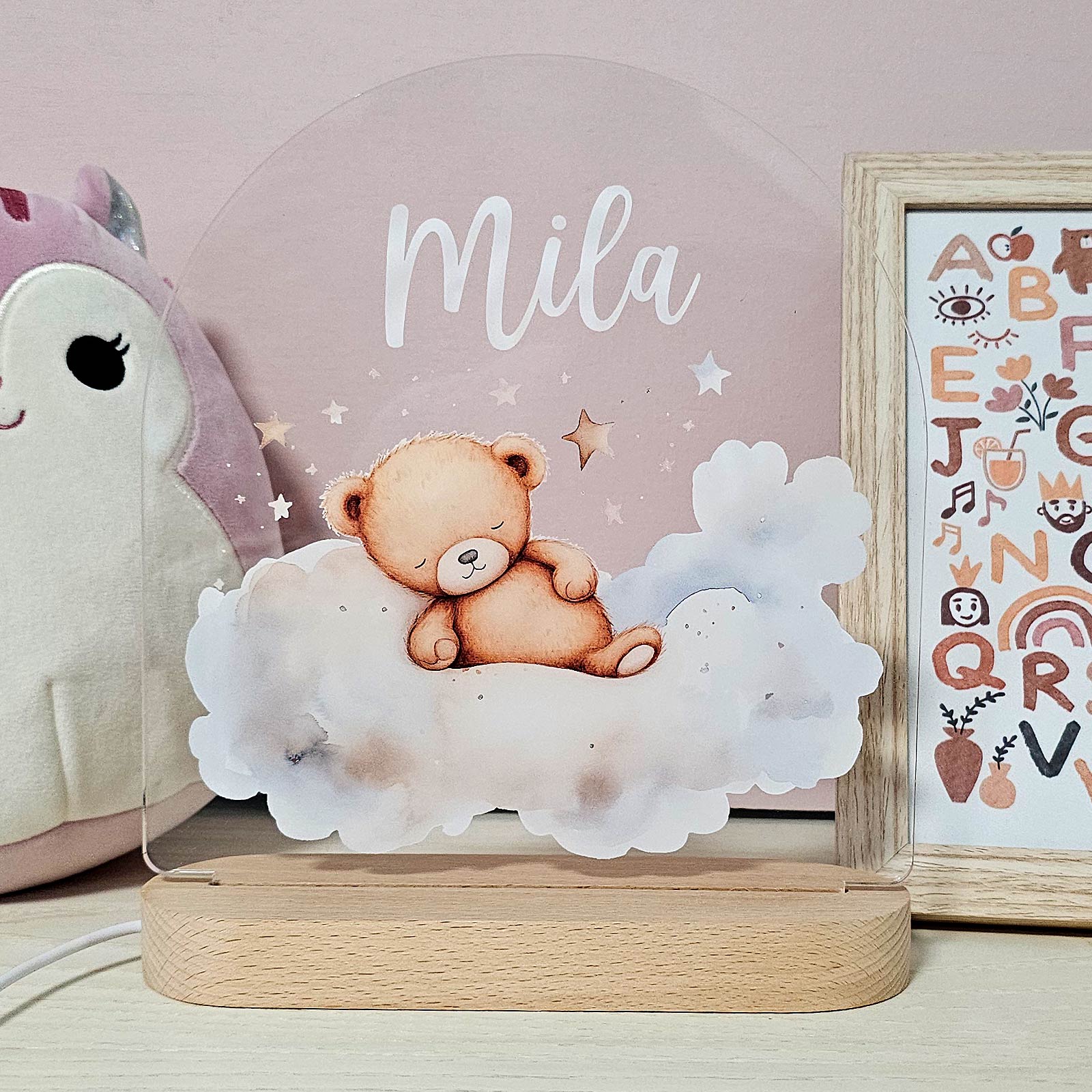 Trustenbeertje - Nachtlampje met eigen naam - Bella Mia