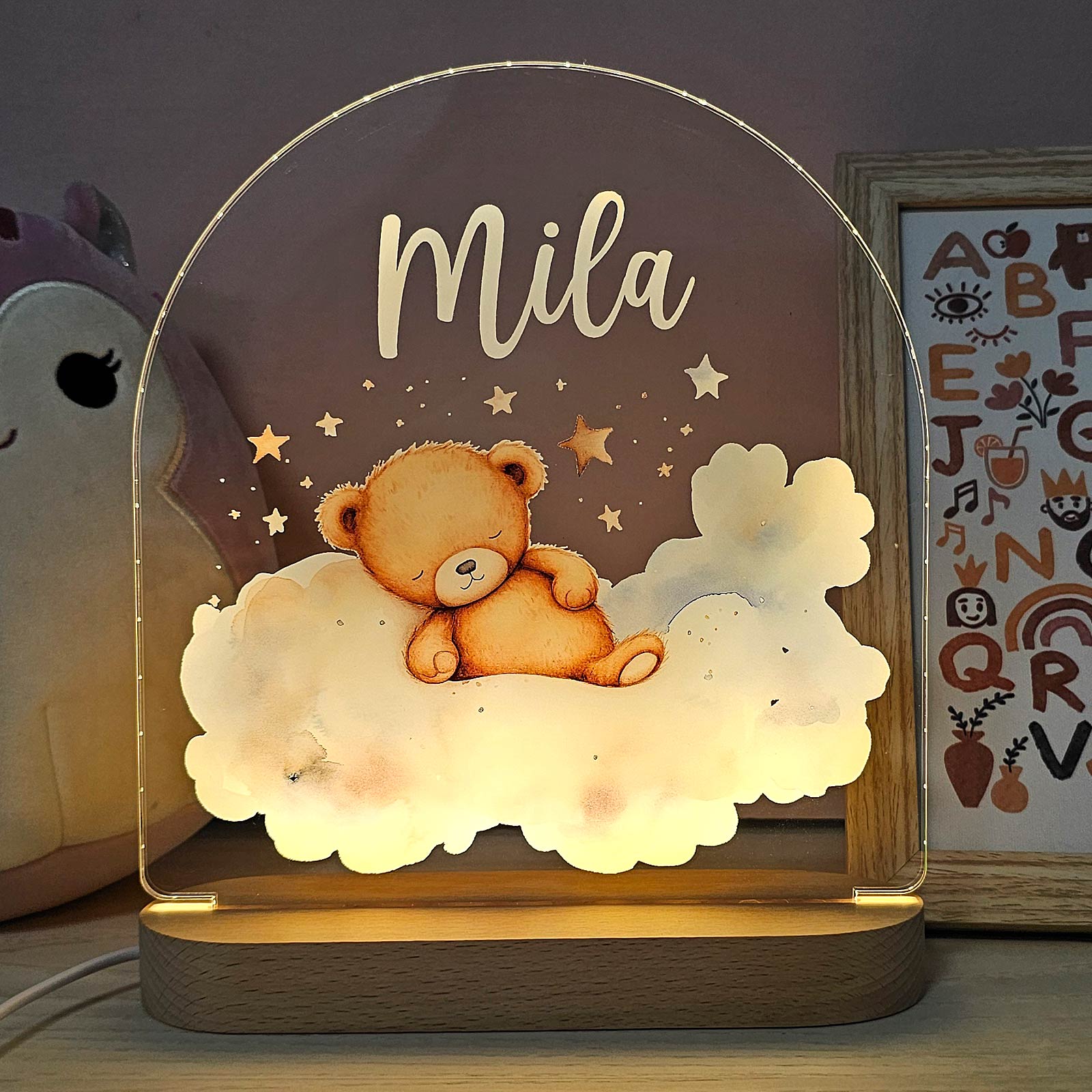 Trustenbeertje - Nachtlampje met eigen naam - Bella Mia