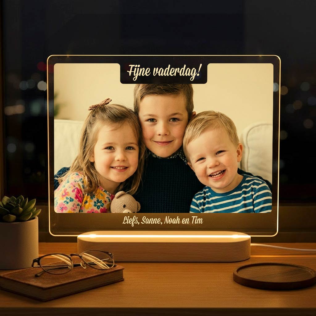 Vaderdaglampje met eigen foto - Bella Mia