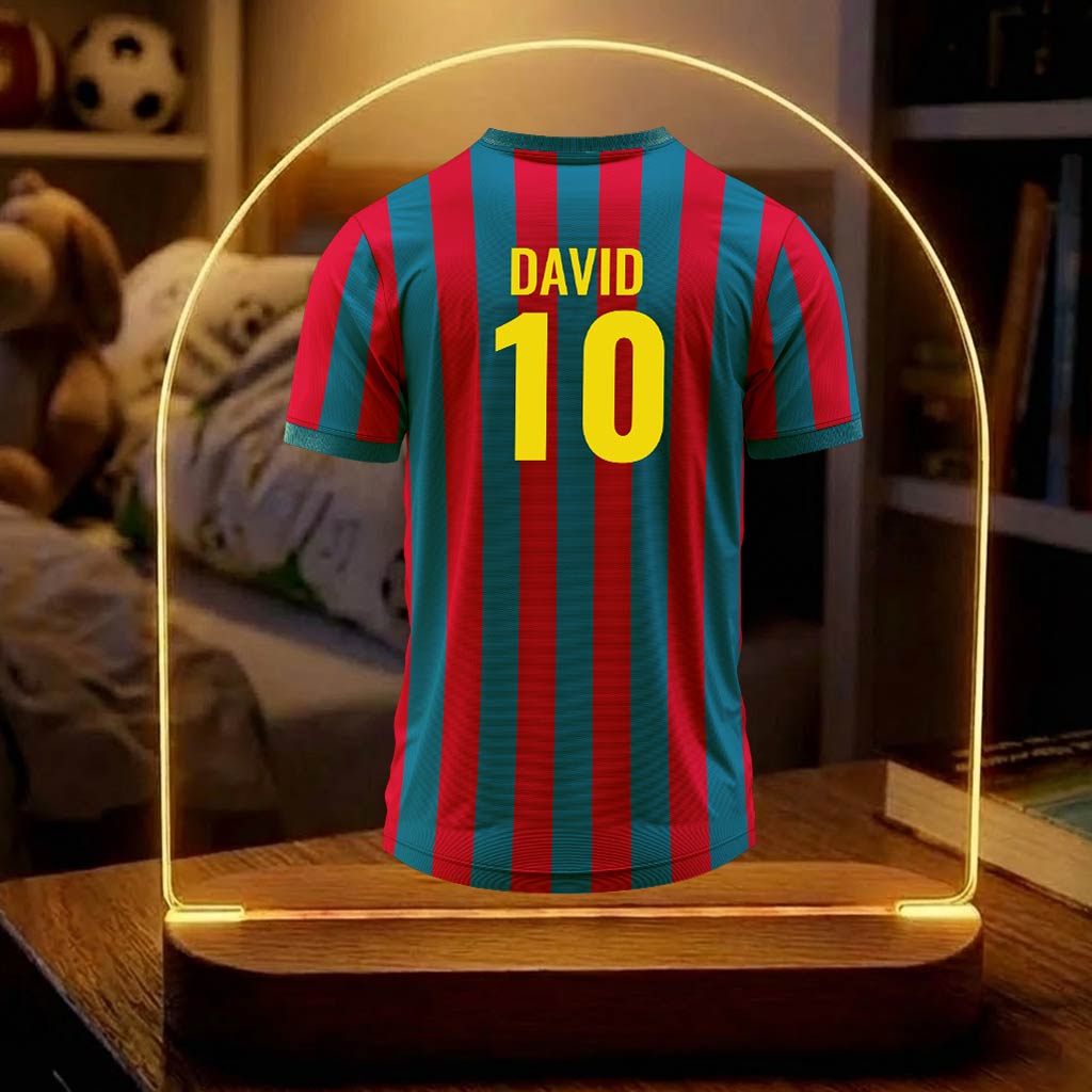 Voetbalshirtlamp met eigen naam en nummer! - Bella Mia