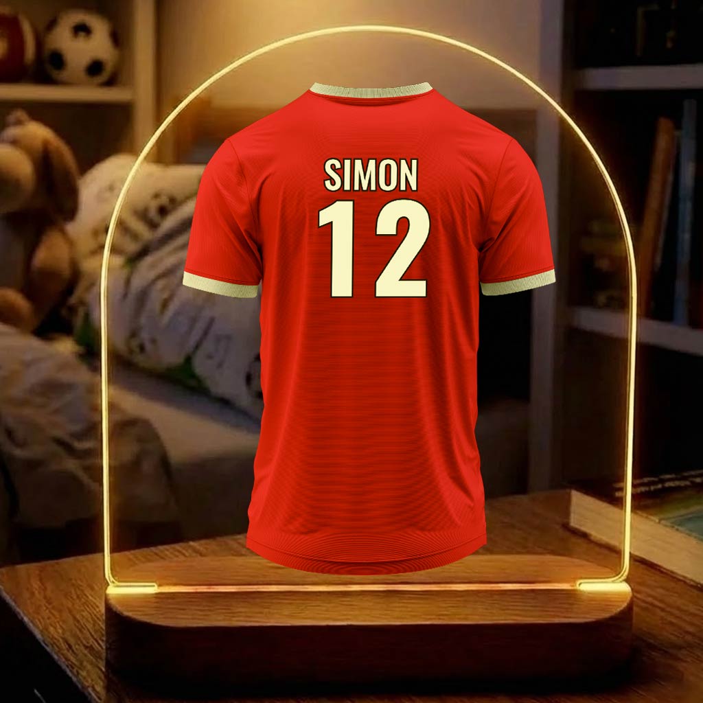 Voetbalshirtlamp met eigen naam en nummer! - Bella Mia