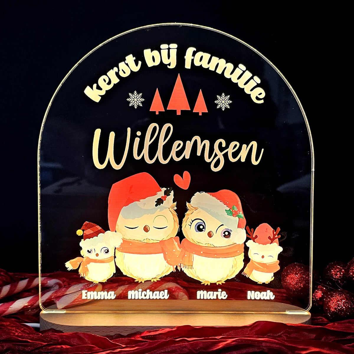Vogelfamilie Kerstlampje - Bella Mia