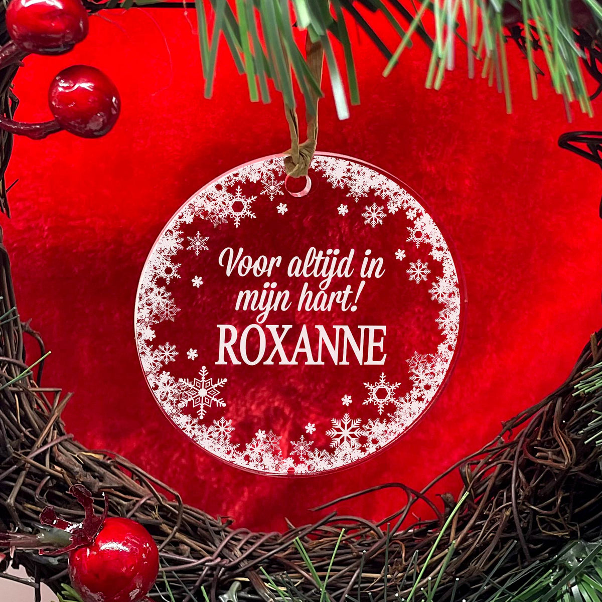 Voor altijd in mijn hart Plexiglas Kerstballen - Bella Mia