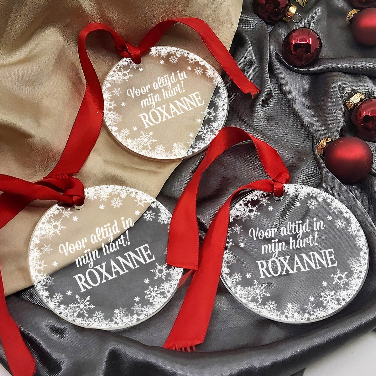 Voor altijd in mijn hart Plexiglas Kerstballen - Bella Mia