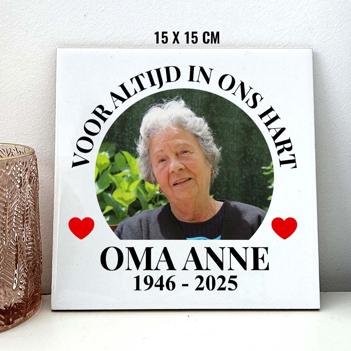 Voor altijd in ons hart - Gedenktegeltje - Bella Mia