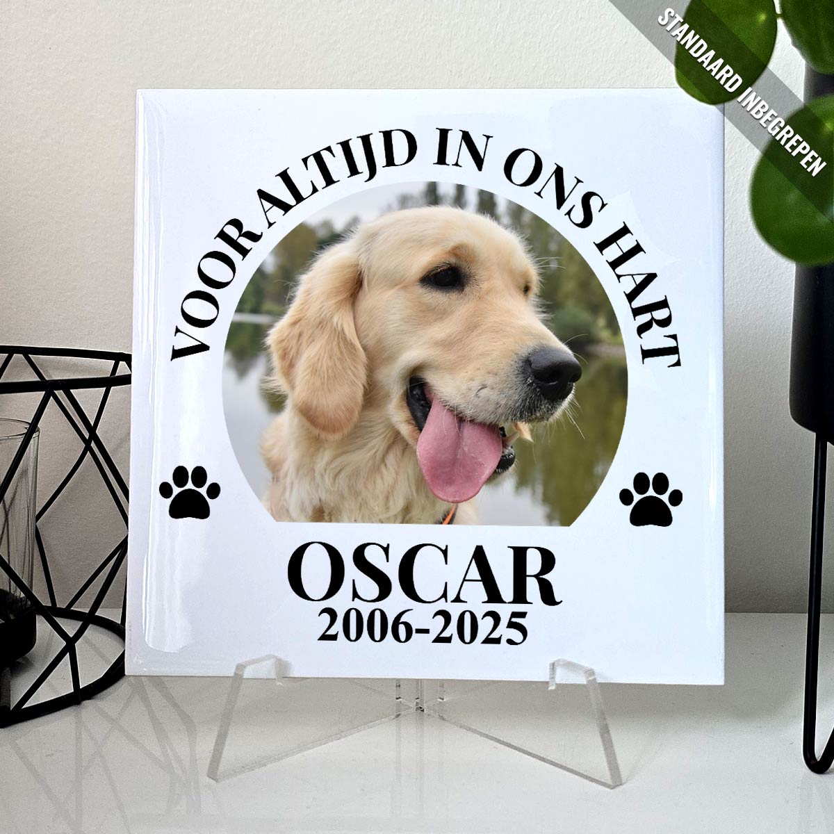 Voor altijd in ons hart - Hond/Kat Gedenktegeltje - Bella Mia