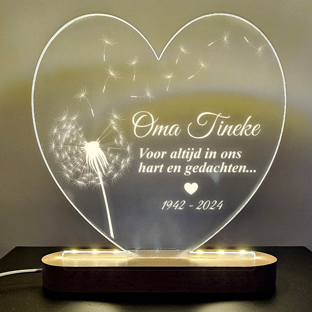 Voor altijd in ons hart - Ledlamp - Bella Mia