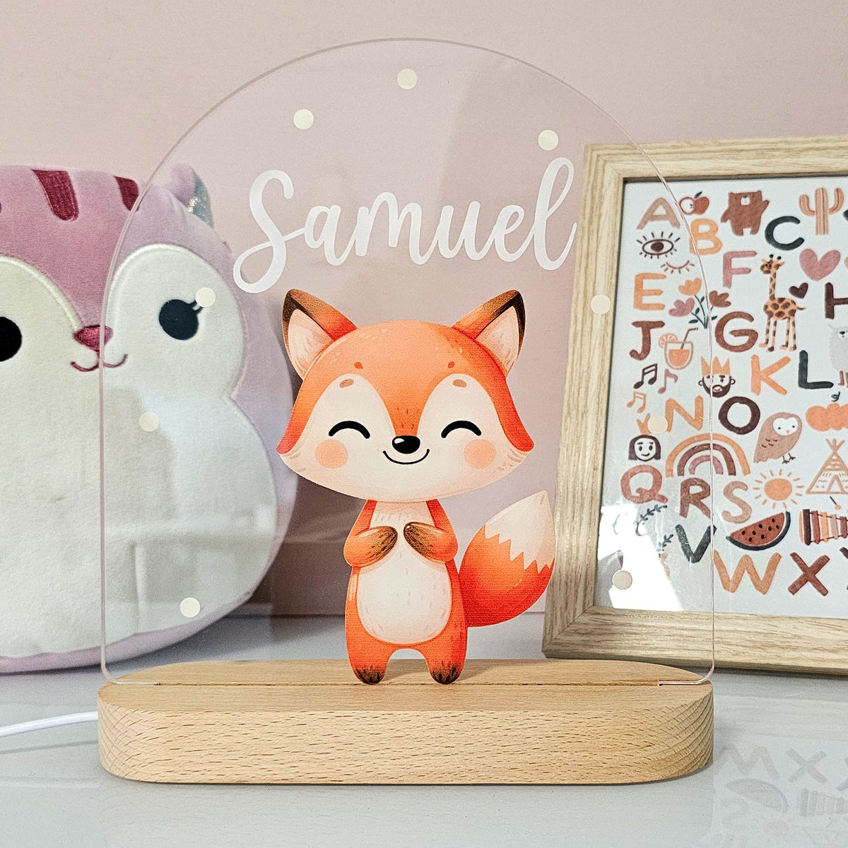 Vos - Nachtlampje met eigen naam - Bella Mia