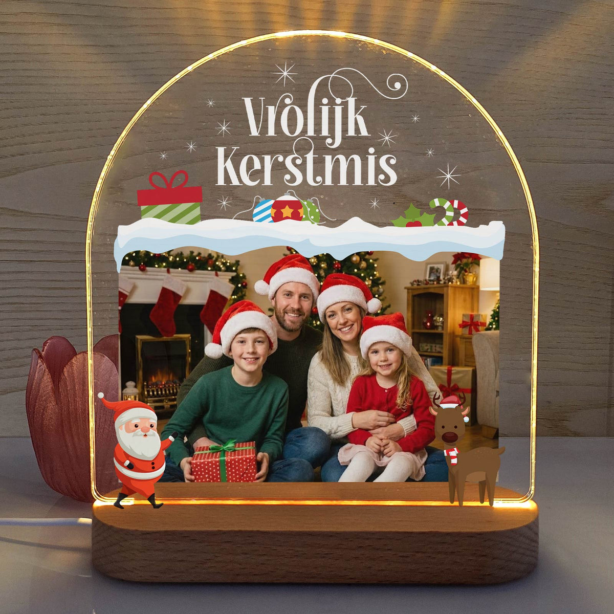 Vrolijk Kerstmis Fotolamp - Bella Mia