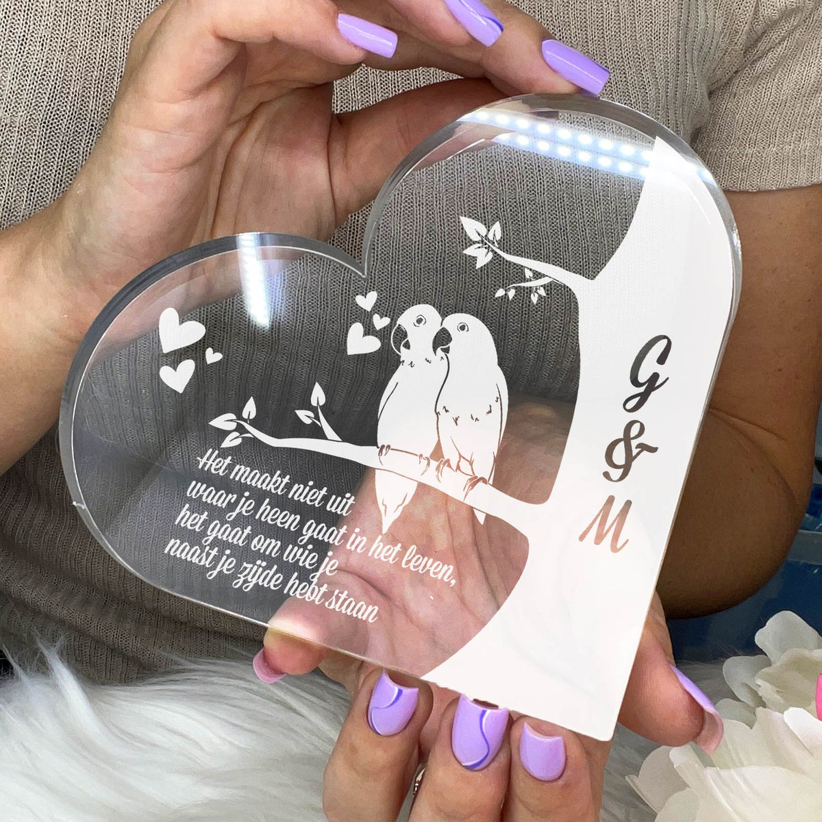 Waar Je Ook Heen Gaat Hart van Plexi Glas - Bella Mia