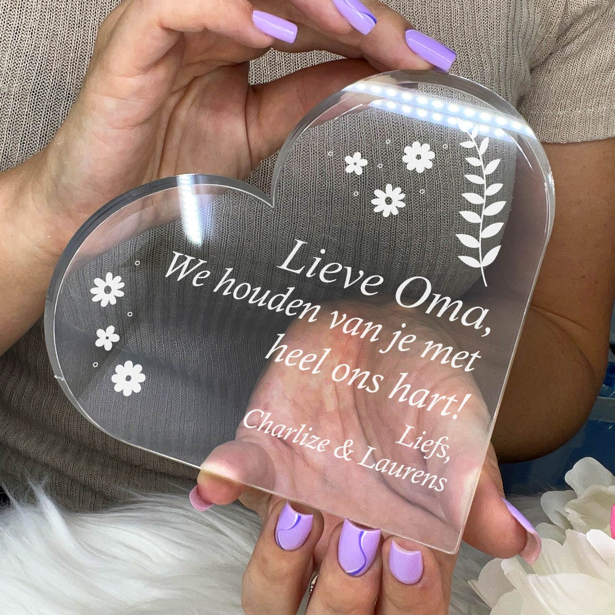 We Houden Van Je Met Heel Ons Hart - Plexi Glas - Bella Mia