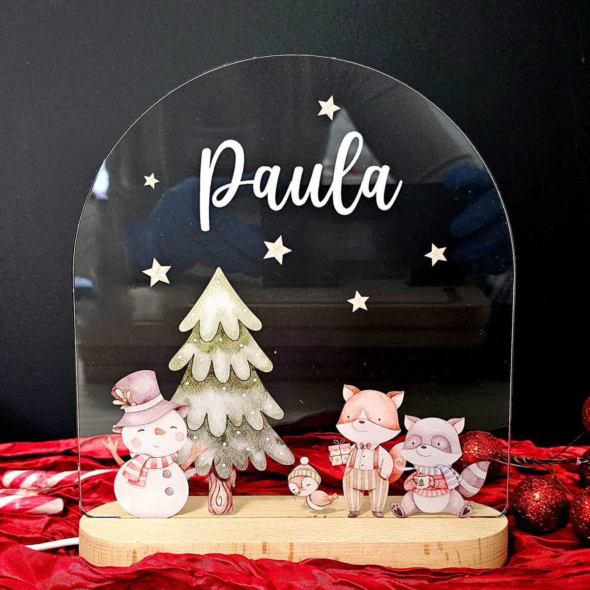 Winter Nachtlampje met naam - Bella Mia
