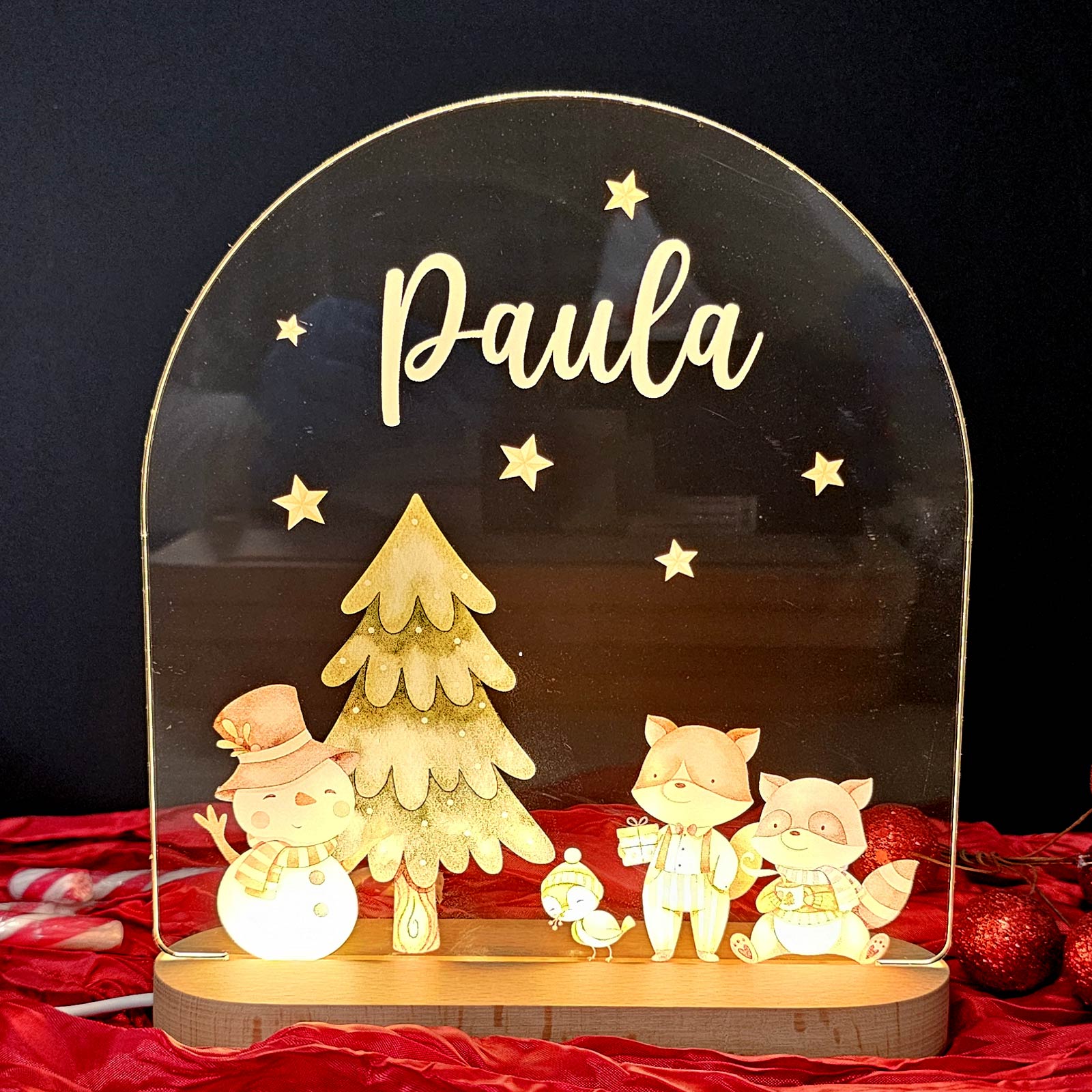 Winter Nachtlampje met naam - Bella Mia